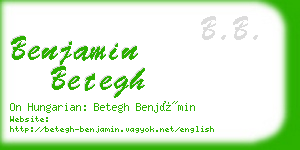 benjamin betegh business card